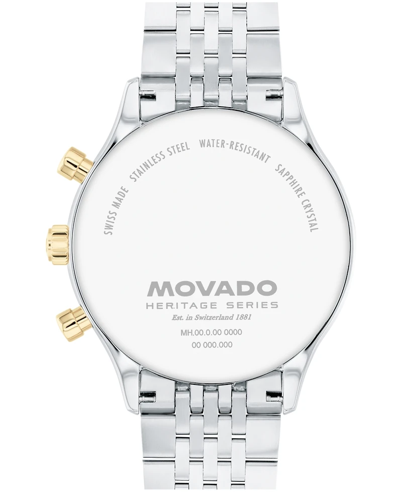 Movado Men's Calendoplan Swiss Quartz Chrono Two-Tone Stainless Steel Watch 43MM