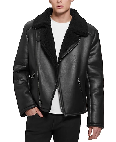 Guess Men's Toni Asymmetrical Faux Leather Jacket