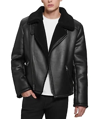 Guess Men's Toni Asymmetrical Faux Leather Jacket