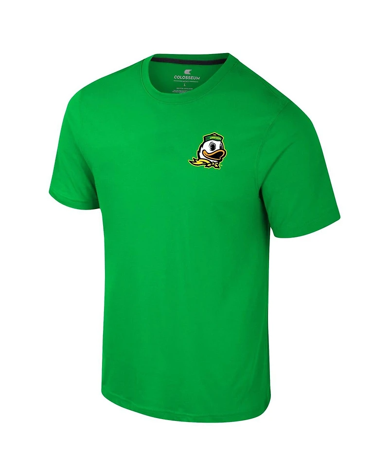 Colosseum Men's Green Oregon Ducks Logo Lockup 2-Hit Active Blend T-Shirt