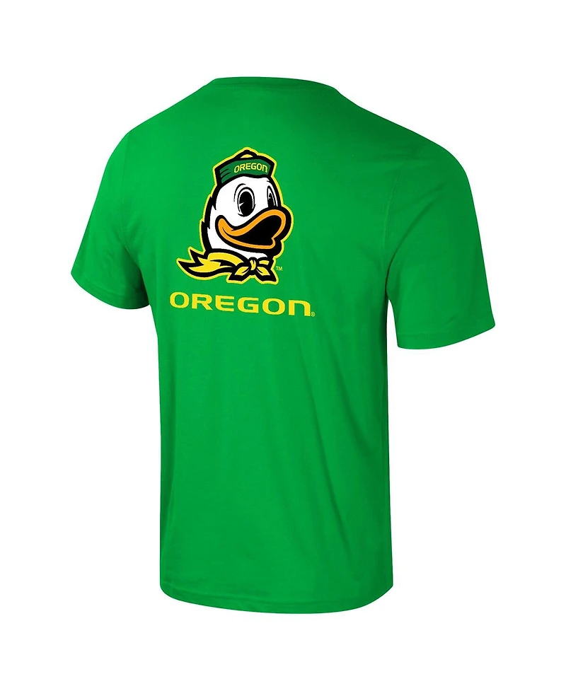 Colosseum Men's Green Oregon Ducks Logo Lockup 2-Hit Active Blend T-Shirt