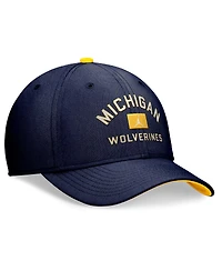 Jordan Men's Navy Michigan Wolverines Primetime Swoosh Flex Hat