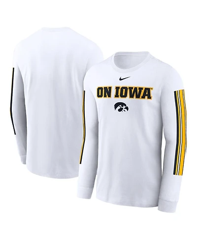 Nike Men's White Iowa Hawkeyes Local Spirit Slogan Long Sleeve T-Shirt