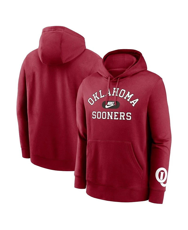 Nike Men's Crimson Oklahoma Sooners Legacy Foundational Two-Hit Club Performance Pullover Hoodie