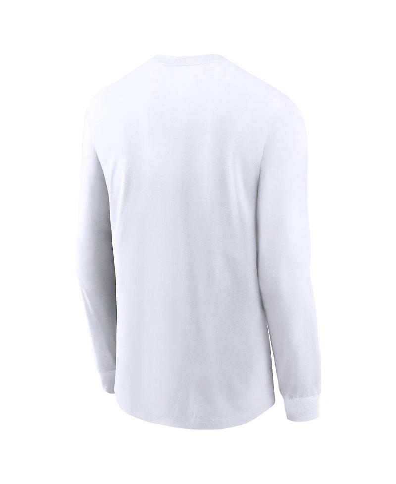 Nike Men's White Michigan State Spartans Primary Logo Long Sleeve T-Shirt