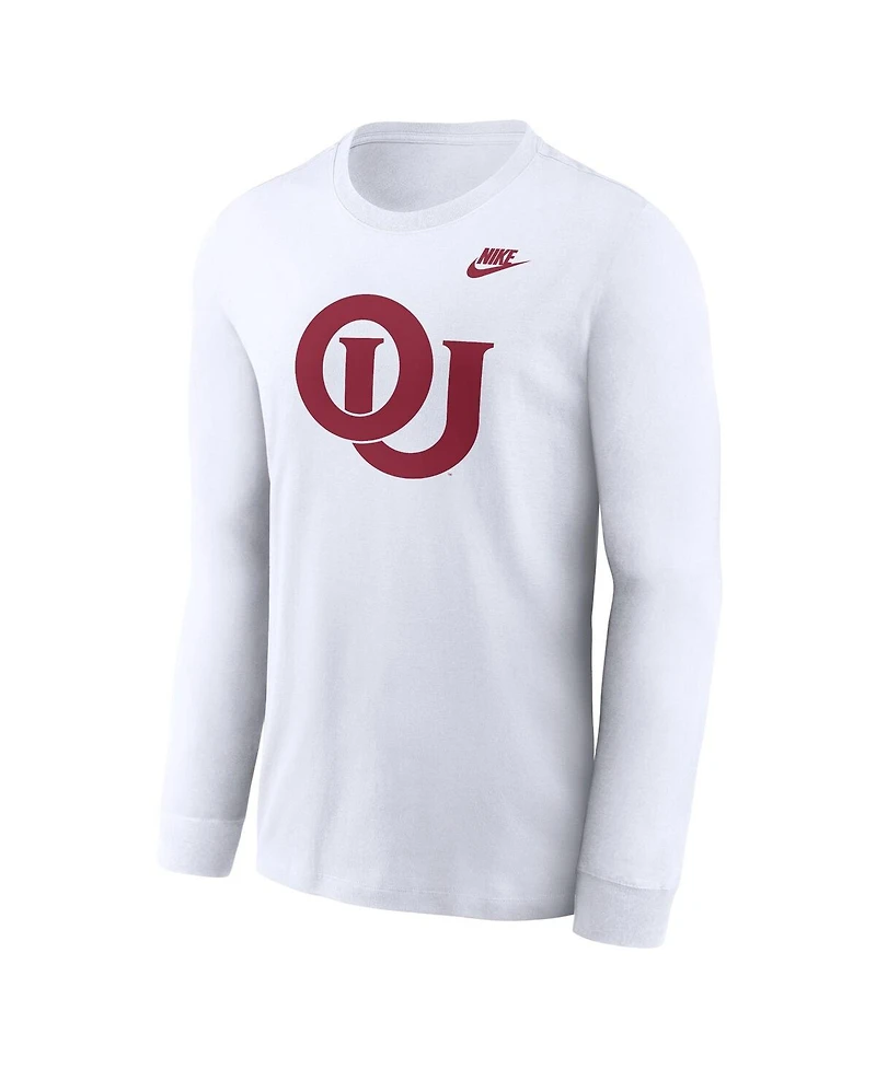 Nike Men's White Oklahoma Sooners Legacy Primary Logo Long Sleeve T-Shirt