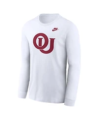 Nike Men's White Oklahoma Sooners Legacy Primary Logo Long Sleeve T-Shirt