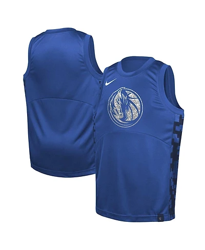 Nike Big Boys and Girls Blue Dallas Mavericks Courtside Starting Five Team Jersey