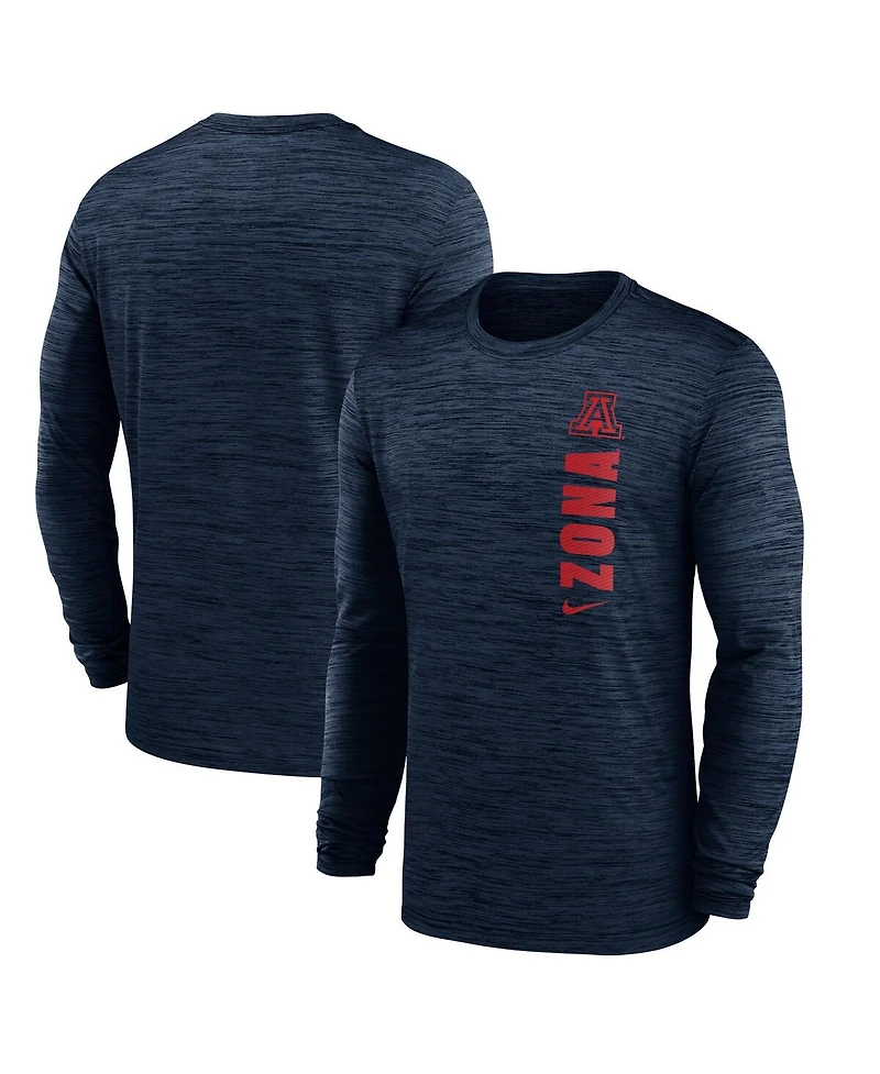 Nike Men's Navy Arizona Wildcats 2024 Sideline Velocity Performance Long Sleeve T-Shirt