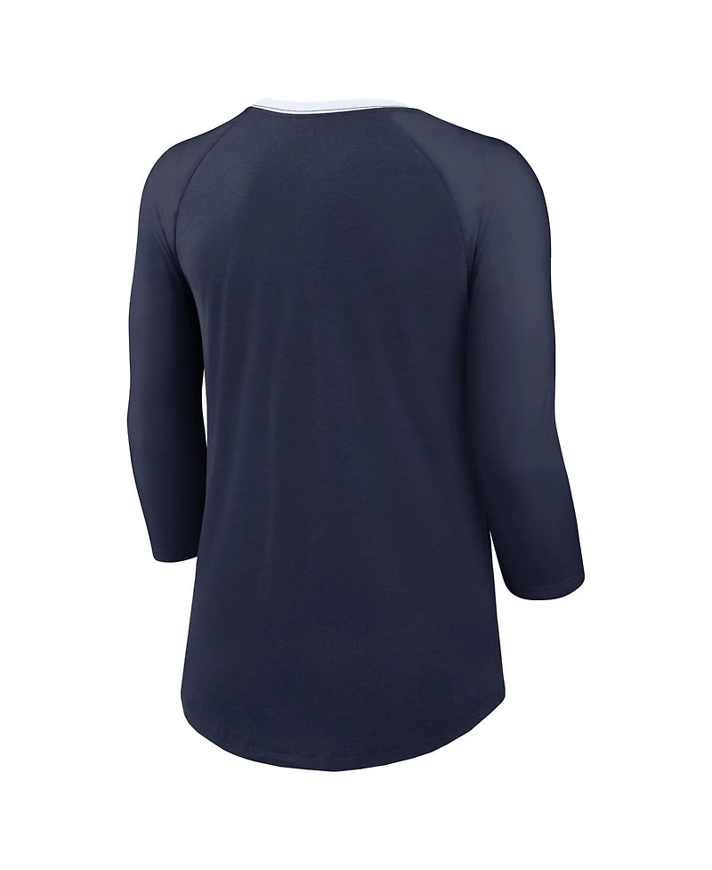 Nike Women's Navy Dallas Cowboys Raglan 3/4 Sleeve T-Shirt