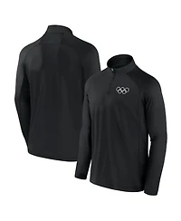 Fanatics Men's Black Olympic Games Union Bar Raglan Quarter-Zip Top