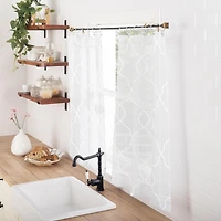 Allerton Embroidered Trellis Light Filtering Rod Pocket Kitchen Curtain Valance and Tiers Set