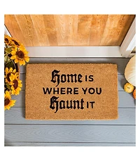 Evergreen 16 x 28 Halloween Greeting Coir Mat, Home Is Where You Haunt It for Indoor and Outdoor Decor