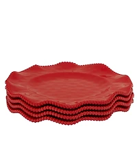 Certified International Perlette Red Dinner Plates, Set of 4