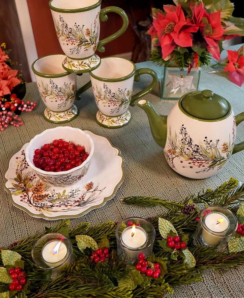 Certified International Winters Forest Teapot