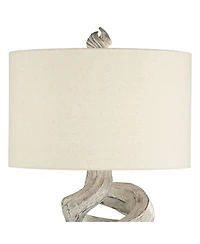 Possini Euro Design Organic Twist 29 1/4" Tall Rustic Modern End Table Lamp Brown Wood Finish Single Living Room Bedroom Bedside