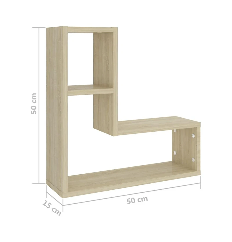vidaXL Wall Shelves 2 pcs 19.7"x5.9"x19.7" Engineered Wood