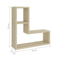 vidaXL Wall Shelves 2 pcs 19.7"x5.9"x19.7" Engineered Wood