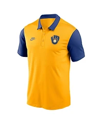 Nike Men's Gold Milwaukee Brewers Franchise Cooperstown Collection Polo