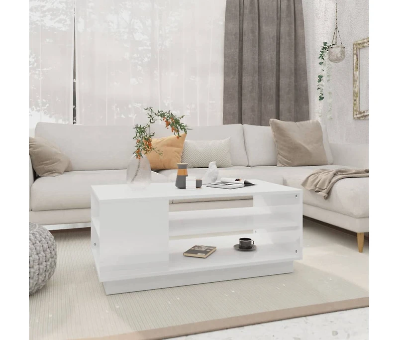 Coffee Table White 40.2"x21.7"x16.9" Engineered Wood