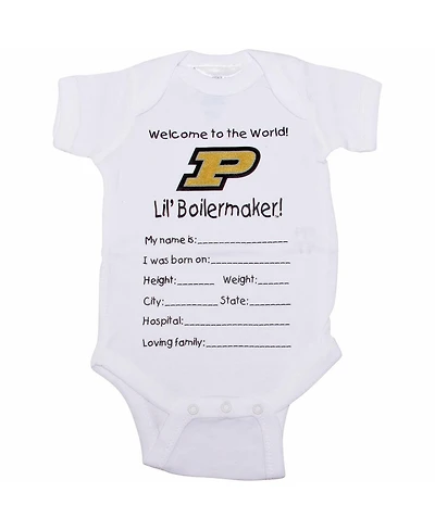 Two Feet Ahead Purdue Boilermakers Baby Boys and Girls Welcome to the World Creeper - White