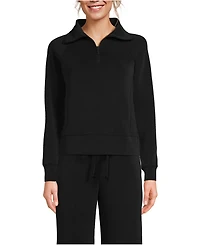 Lands' End Women's Cupro Long Sleeve Half Zip Pullover