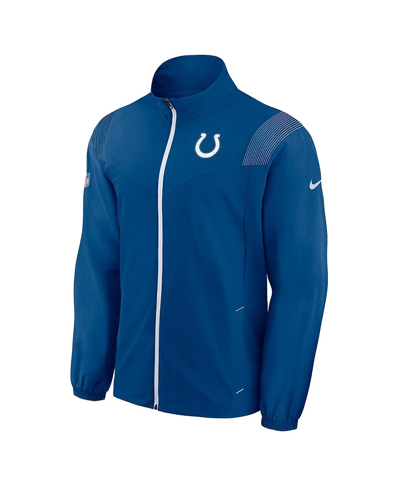Nike Men's Royal Indianapolis Colts Sideline Woven Logo Full-Zip Jacket