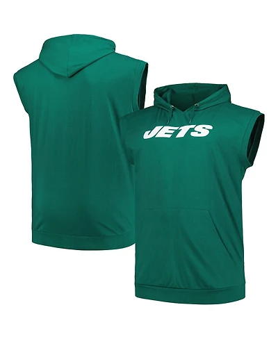 Fanatics Men's Green New York Jets Big Tall Muscle Hoodie Sleeveless T-Shirt