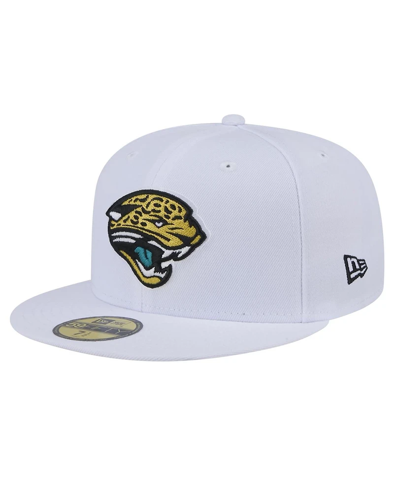 New Era Men's White Jacksonville Jaguars Throwback Logo Omaha 59FIFTY Fitted Hat