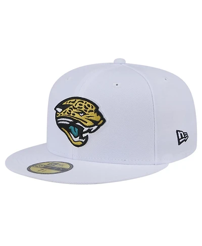 New Era Men's White Jacksonville Jaguars Throwback Logo Omaha 59FIFTY Fitted Hat