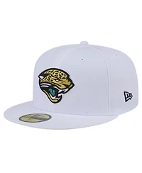 New Era Men's White Jacksonville Jaguars Throwback Logo Omaha 59FIFTY Fitted Hat
