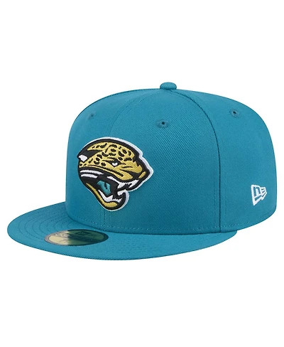 New Era Men's Teal Jacksonville Jaguars Throwback Logo Omaha 59FIFTY Fitted Hat