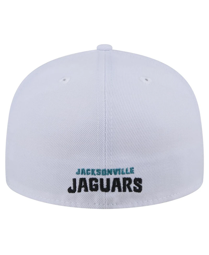 New Era Men's White Jacksonville Jaguars Throwback Logo Omaha 59FIFTY Fitted Hat