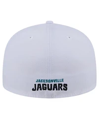 New Era Men's White Jacksonville Jaguars Throwback Logo Omaha 59FIFTY Fitted Hat