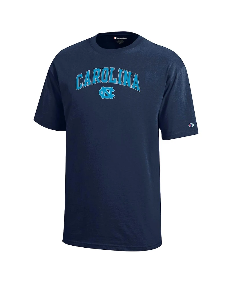 Champion Big Boys and Girls Navy North Carolina Tar Heels Arch Over Logo T-Shirt