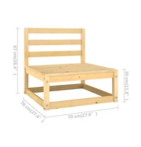 vidaXL 2 Piece Patio Lounge Set with Cushions Solid Pinewood