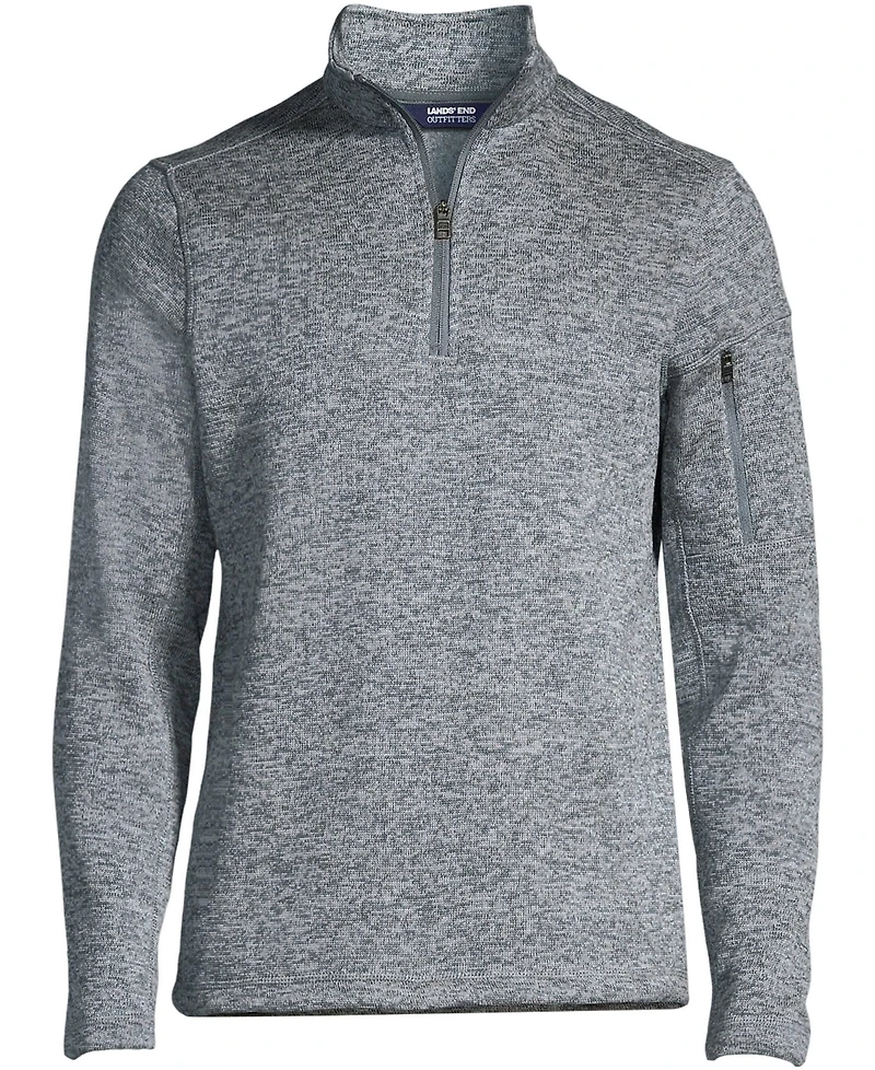 Lands' End Men's Sweater Fleece Quarter Zip Pullover