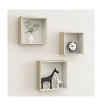 vidaXL Wall Cube Shelves 3 pcs White and Sonoma Oak