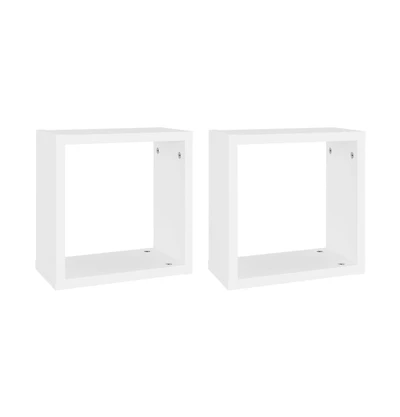 vidaXL Wall Cube Shelves 2 pcs White 11.8"x5.9"x11.8"