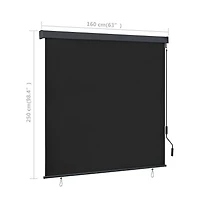 vidaXL Outdoor Roller Blind 63"x98.4" Anthracite