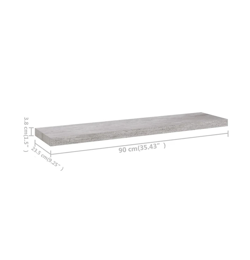 vidaXL Floating Wall Shelves 4 pcs Concrete Gray 35.4"x9.3"x1.5" Mdf