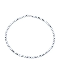 Bling Jewelry Simple Sterling Silver Small 6MM Round Bead Station Ball Necklace Shinny 18 Inch