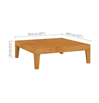 Patio Table 27"x27"x9.4" Solid Acacia Wood