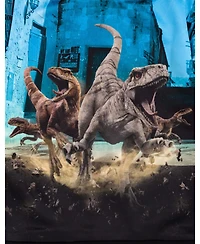 Jurassic World Boys Jurassic Park Blue T-Rex Fleece Pullover Hoodie to