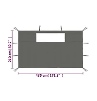 Gazebo Sidewalls with Windows 2 pcs Anthracite