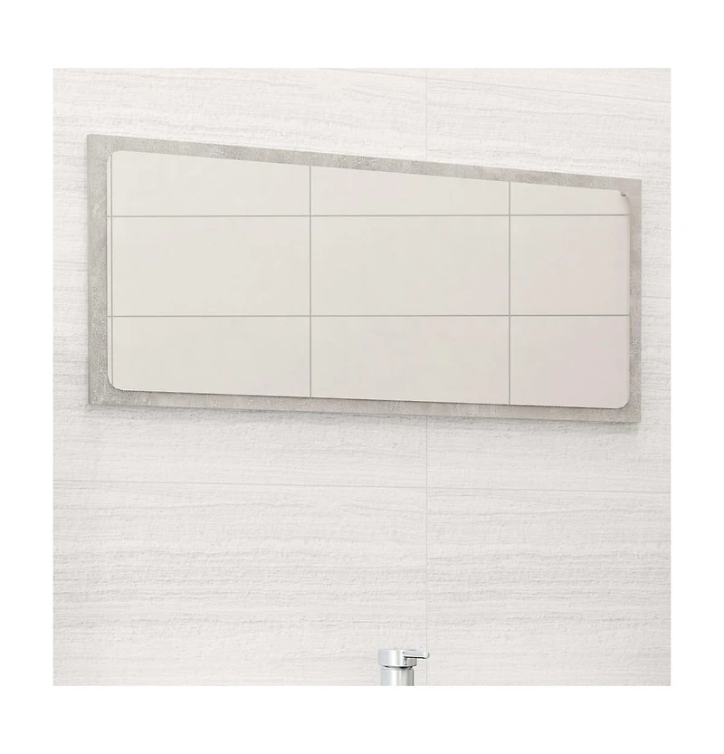 Bathroom Mirror Concrete Gray 31.5"x0.6"x14.6" Engineered Wood