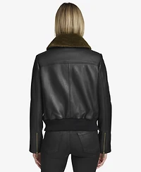 Andrew Marc Black Label Women's Evie Aviator-Style Leather Jacket