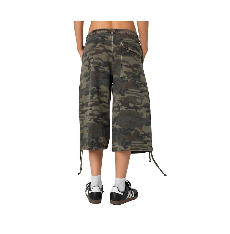 Edikted Women's Camo Cargo Bermuda Shorts