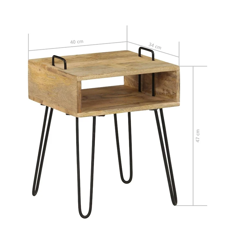 vidaXL Bedside Table Solid Mango Wood 15.7"x13.4"x18.5"