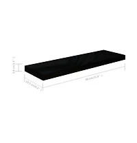 Floating Wall Shelves 4 pcs High Gloss Black 31.5"x9.3"x1.5" Mdf